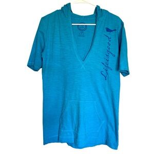 Life Is Good Teal Short Sleeve Hoodie